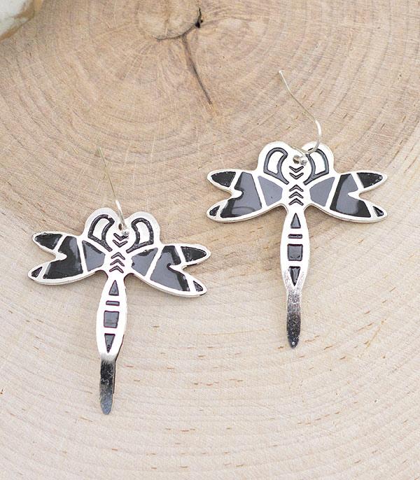 EARRINGS :: WESTERN HOOK EARRINGS :: Wholesale Aztec Dragonfly Earrings