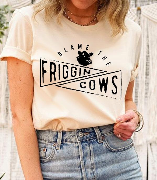 GRAPHIC TEES :: GRAPHIC TEES :: Wholesale Blame The Cows Graphic Tshirt