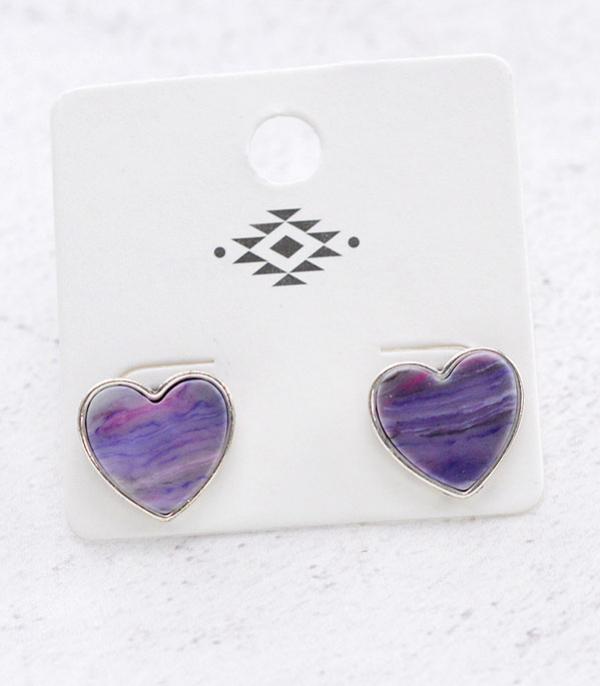 WHAT'S NEW :: Wholesale Semi Stone Heart Stud Earrings