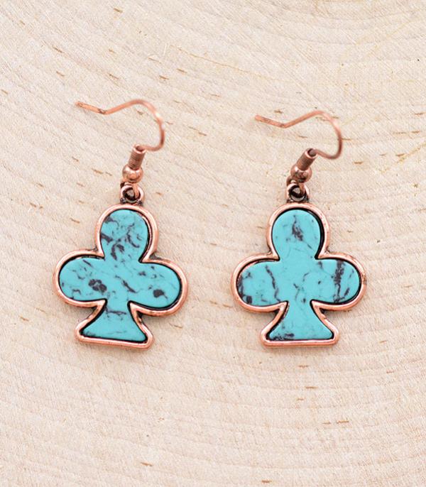 EARRINGS :: WESTERN HOOK EARRINGS :: Wholesale Western Turquoise Ace Earrings