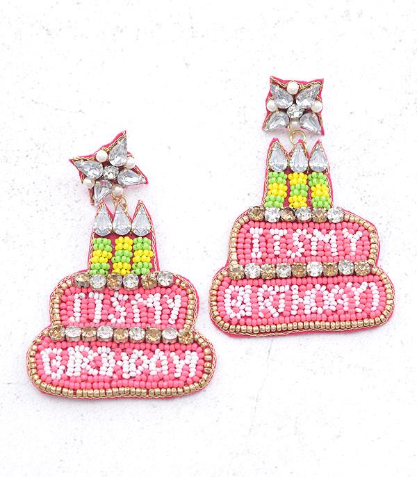 New Arrival :: Wholesale Birthday Cake Seed Bead Earrings