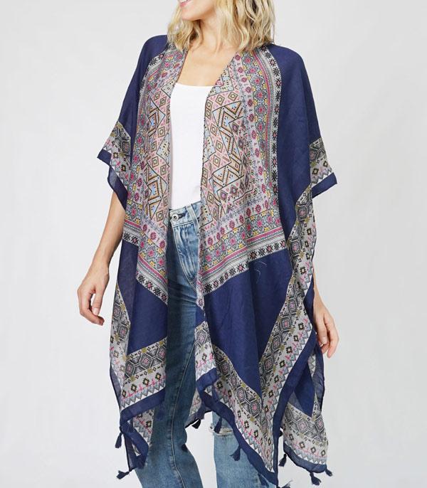 KIMONO I SCARVES :: KIMONO / PONCHO :: Wholesale Paisley Boho Print Kimono