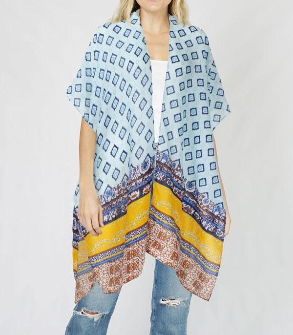 KIMONO I SCARVES :: KIMONO / PONCHO :: Wholesale Paisley Boho Print Kimono