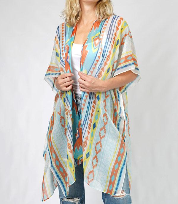 KIMONO I SCARVES :: KIMONO / PONCHO :: Wholesale Spring Summer Aztec Kimono