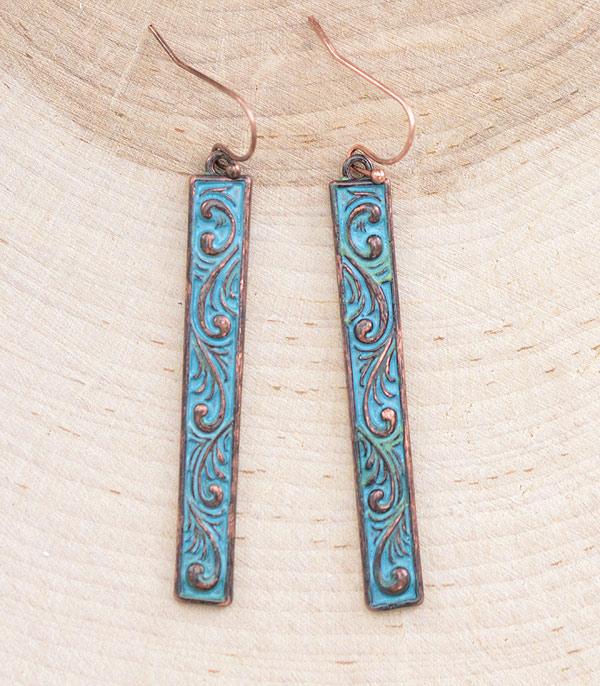 New Arrival :: Wholesale Western Scroll Bar Earrings