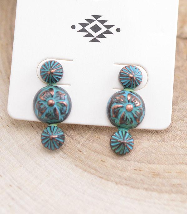 EARRINGS :: WESTERN POST EARRINGS :: Wholesale Western Flower Concho Earrings