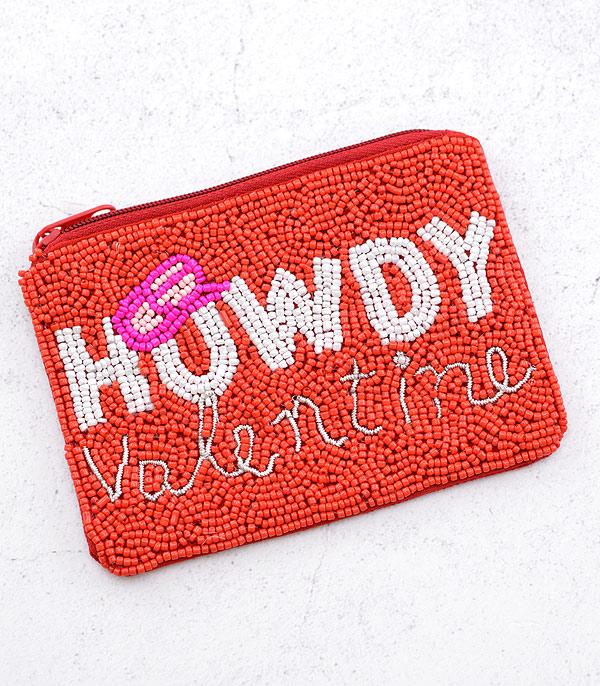 <font color=red>VALENTINE'S</font> :: Wholesale Howdy Valentine Beaded Coin Purse