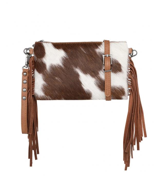 MONTANAWEST BAGS :: CROSSBODY BAGS :: Wholesale Western Cowhide Fringe Crossbody Bag