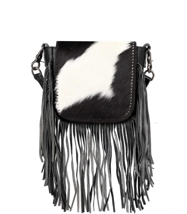 MONTANAWEST BAGS :: CROSSBODY BAGS :: Wholesale Western Cowhide Leather Fringe Crossbody