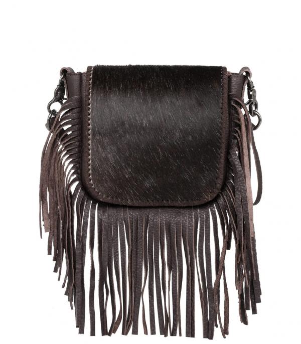 MONTANAWEST BAGS :: CROSSBODY BAGS :: Wholesale Western Cowhide Leather Fringe Crossbody
