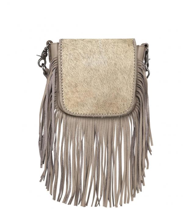 MONTANAWEST BAGS :: CROSSBODY BAGS :: Wholesale Western Cowhide Fringe Crossbody Bag