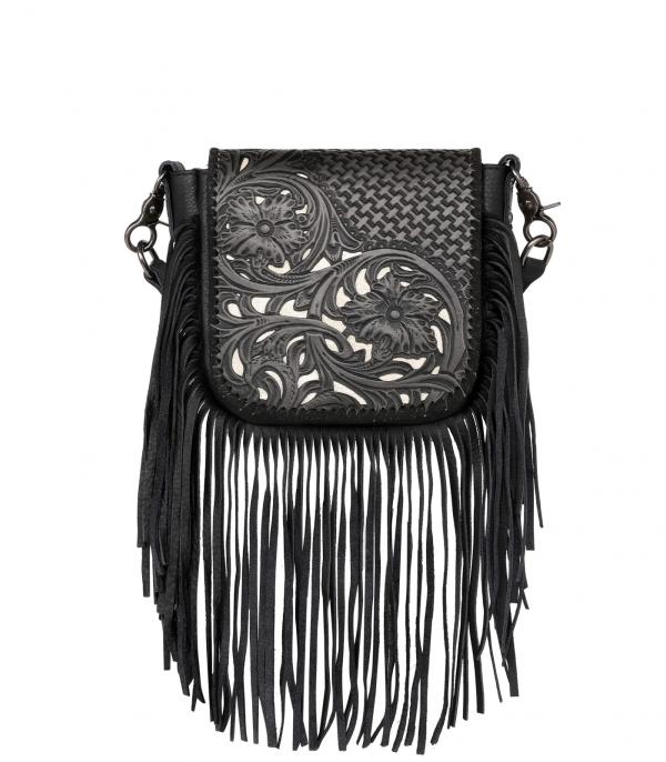 WHAT'S NEW :: Wholesale Western Leather Tooled Fringe Crossbody