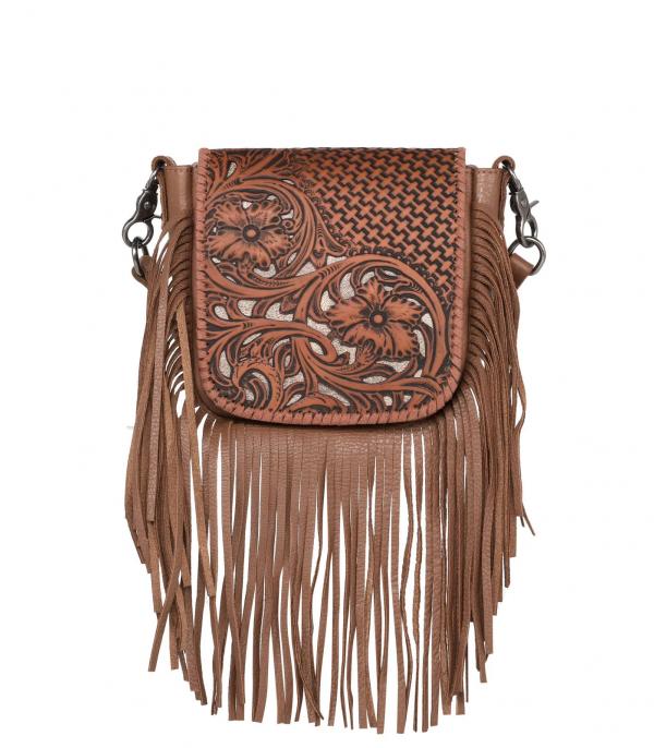 WHAT'S NEW :: Wholesale Western Leather Tooled Fringe Crossbody