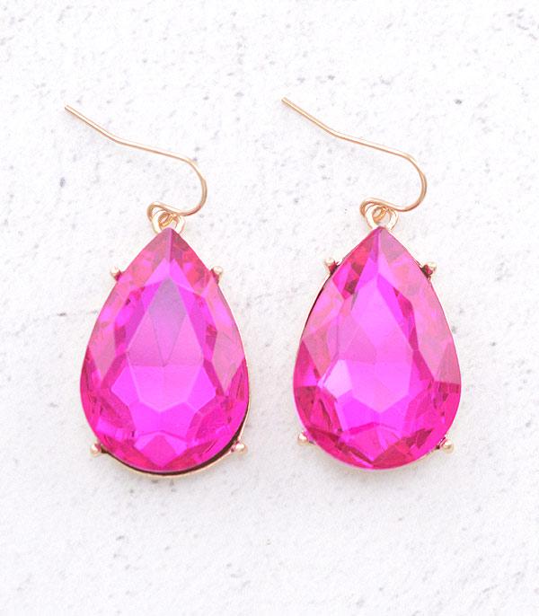 <font color=red>VALENTINE'S</font> :: Wholesale Glass Stone Teardrop Earrings