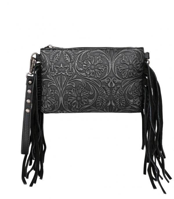 New Arrival :: Wholesale Montana West Tooled Fringe Crossbody Bag