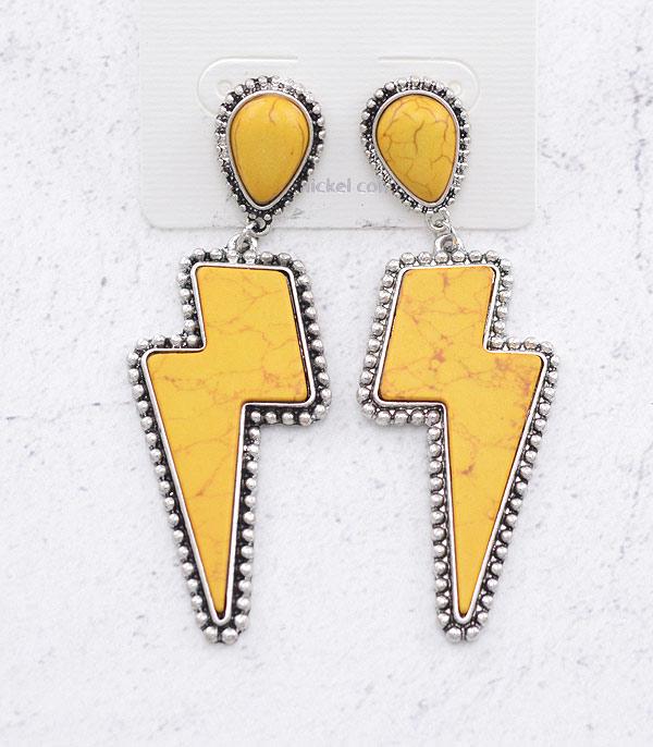 EARRINGS :: WESTERN POST EARRINGS :: Wholesale Western Lightning Bolt Post Earrings