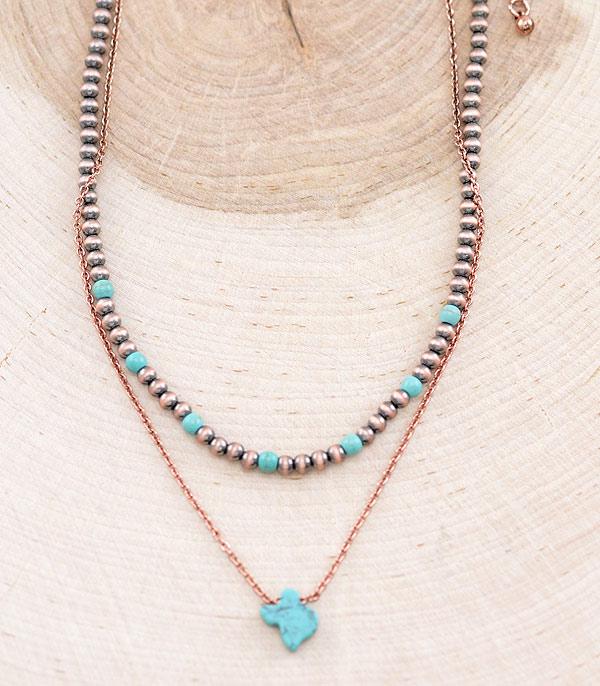 NECKLACES :: TRENDY :: Wholesale Texas Map Navajo Layered Necklace