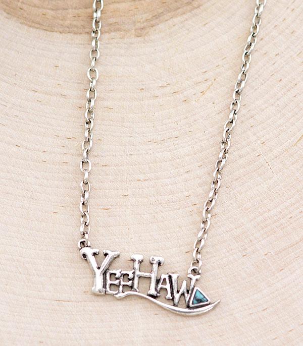 NECKLACES :: CHAIN WITH PENDANT :: Wholesale Western Yeehaw Letter Necklace