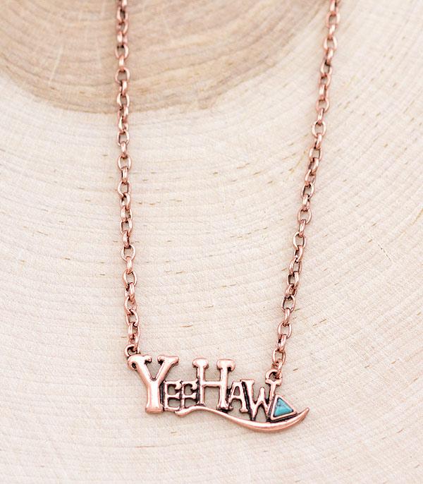 NECKLACES :: CHAIN WITH PENDANT :: Wholesale Western Yeehaw Letter Necklace