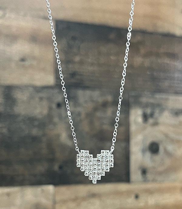 RHINESTONE :: Wholesale Rhinestone Heart Necklace
