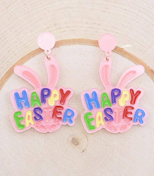 EARRINGS :: POST EARRINGS :: Wholesale Happy Easter Glitter Earrings