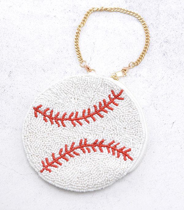 SPORTS THEME :: Wholesale Seed Bead Baseball Coin Purse