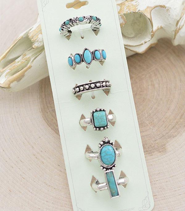 RINGS :: Wholesale Western Turquoise Ring Set