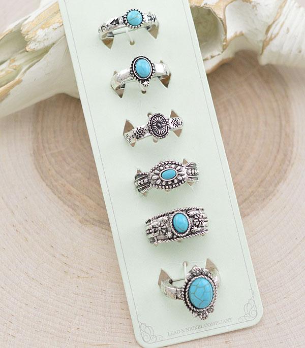 RINGS :: Wholesale Western Turquoise Ring Set