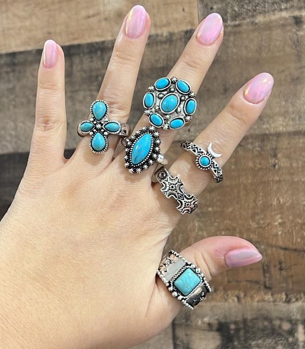 RINGS :: Wholesale Western Turquoise Ring Set