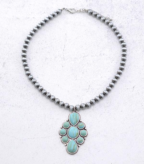 NECKLACES :: WESTERN TREND :: Wholesale Western Turquoise Pendant Necklace