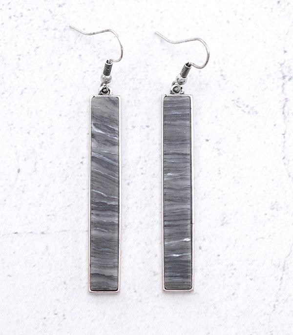 EARRINGS :: WESTERN HOOK EARRINGS :: Wholesale Western Semi Stone Bar Earrings