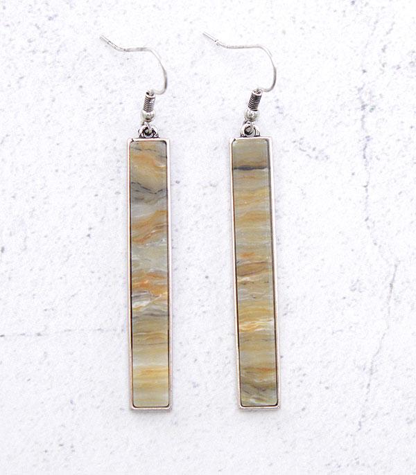 EARRINGS :: WESTERN HOOK EARRINGS :: Wholesale Western Semi Stone Bar Earrings