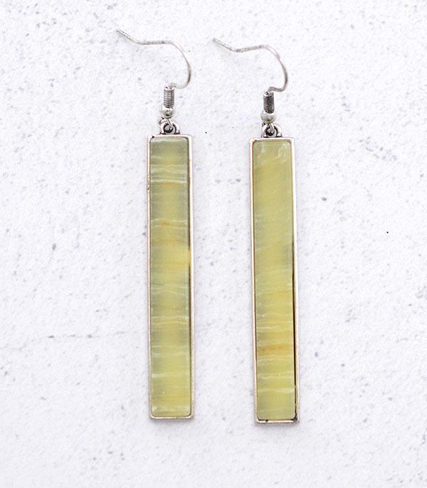 EARRINGS :: WESTERN HOOK EARRINGS :: Wholesale Western Semi Stone Bar Earrings