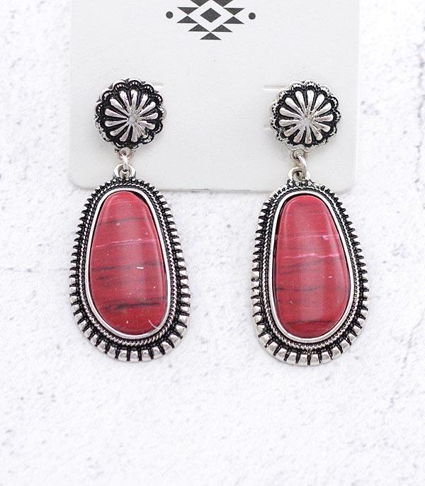 EARRINGS :: WESTERN POST EARRINGS :: Wholesale Western Concho Post Teardrop Earrings