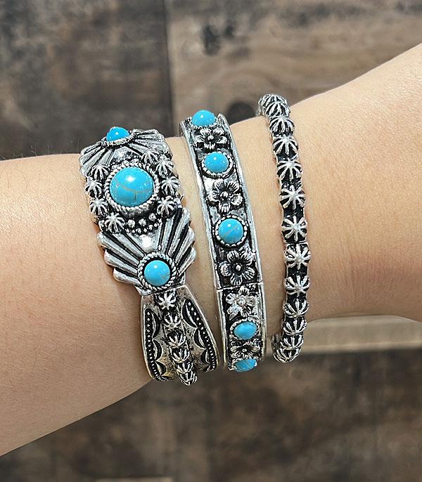 New Arrival :: Wholesale Western Turquoise Bracelet Set