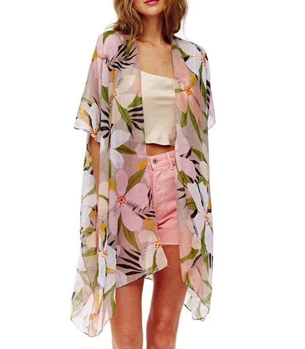 KIMONO I SCARVES :: KIMONO / PONCHO :: Wholesale Floral Print Spring Summer Kimono