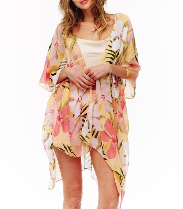 KIMONO I SCARVES :: KIMONO / PONCHO :: Wholesale Floral Print Spring Summer Kimono