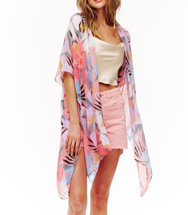 KIMONO I SCARVES :: KIMONO / PONCHO :: Wholesale Floral Print Kimono