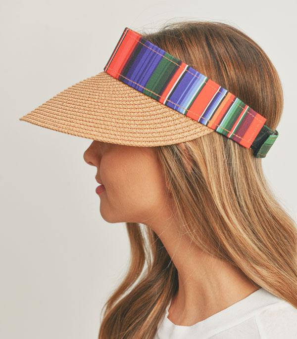 HATS I HAIR ACC :: VISOR I SOLID :: Wholesale Serape Summer Visor