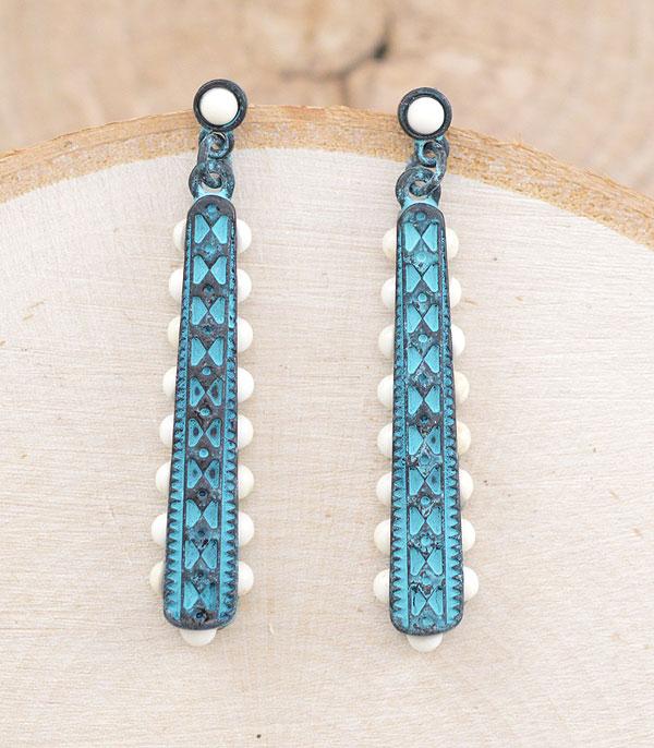 EARRINGS :: WESTERN POST EARRINGS :: Wholesale Western Semi Stone Drop Earrings