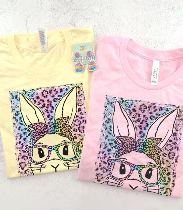 <font color=green>SPRING</font> :: Wholesale Leopard Bunny Graphic Tshirt