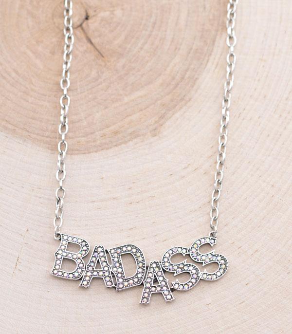 NECKLACES :: CHAIN WITH PENDANT :: Wholesale Western Badass Letter Necklace