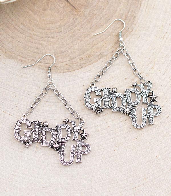 EARRINGS :: TRENDY EARRINGS :: Wholesale Rhinestone Giddyup Earrings