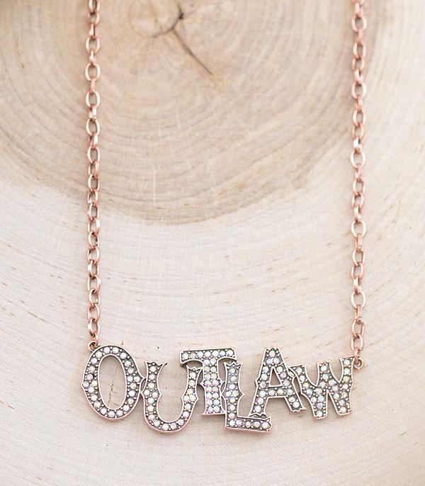 NECKLACES :: CHAIN WITH PENDANT :: Wholesale Western Outlaw Letter Necklace