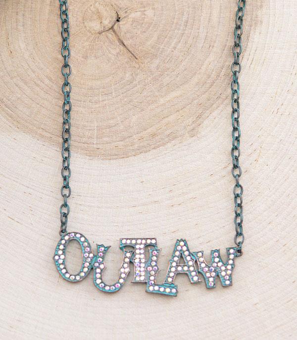 NECKLACES :: CHAIN WITH PENDANT :: Wholesale Western Outlaw Letter Necklace