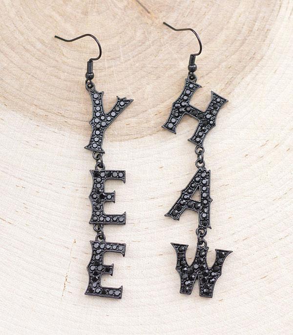 EARRINGS :: TRENDY EARRINGS :: Wholesale Western Yeehaw Letter Earrings