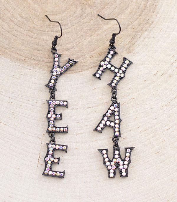 EARRINGS :: TRENDY EARRINGS :: Wholesale Western Yeehaw Letter Earrings