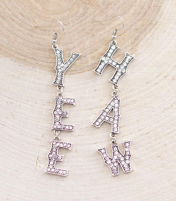 EARRINGS :: TRENDY EARRINGS :: Wholesale Western Yeehaw Letter Earrings
