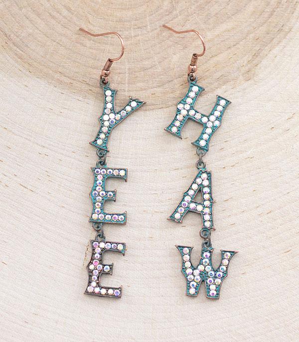 EARRINGS :: TRENDY EARRINGS :: Wholesale Western Yeehaw Letter Earrings