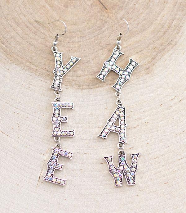 EARRINGS :: TRENDY EARRINGS :: Wholesale Western Yeehaw Letter Earrings